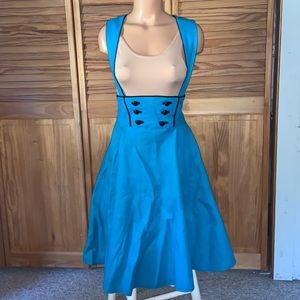 The coolest, pinup girl skirt ever! Turquoise wool handmade vintage size 2/4